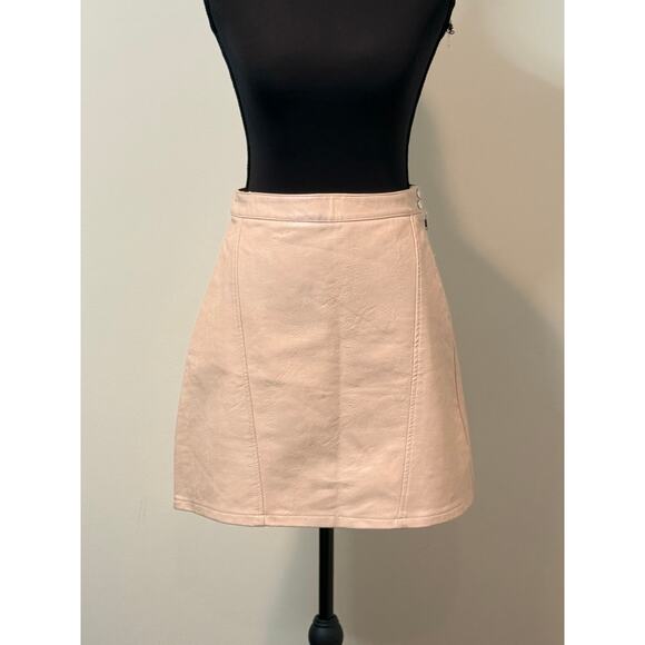 Zara Pink Faux Leather Mini Skirt - Picture 1 of 4